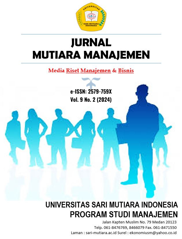 					View Vol. 9 No. 2 (2024): Jurnal Mutiara Manajemen
				