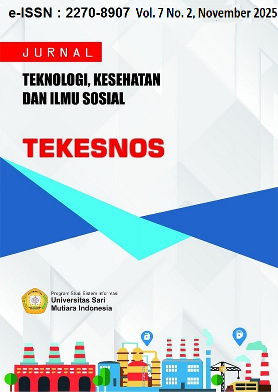 					View Vol. 7 No. 2 (2025): JURNAL TEKNOLOGI, KESEHATAN DAN ILMU SOSIAL (TEKESNOS)
				