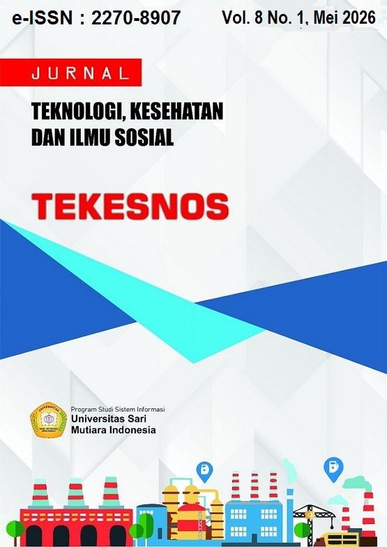 					View Vol. 8 No. 1 (2026): JURNAL TEKNOLOGI, KESEHATAN DAN ILMU SOSIAL (TEKESNOS)
				