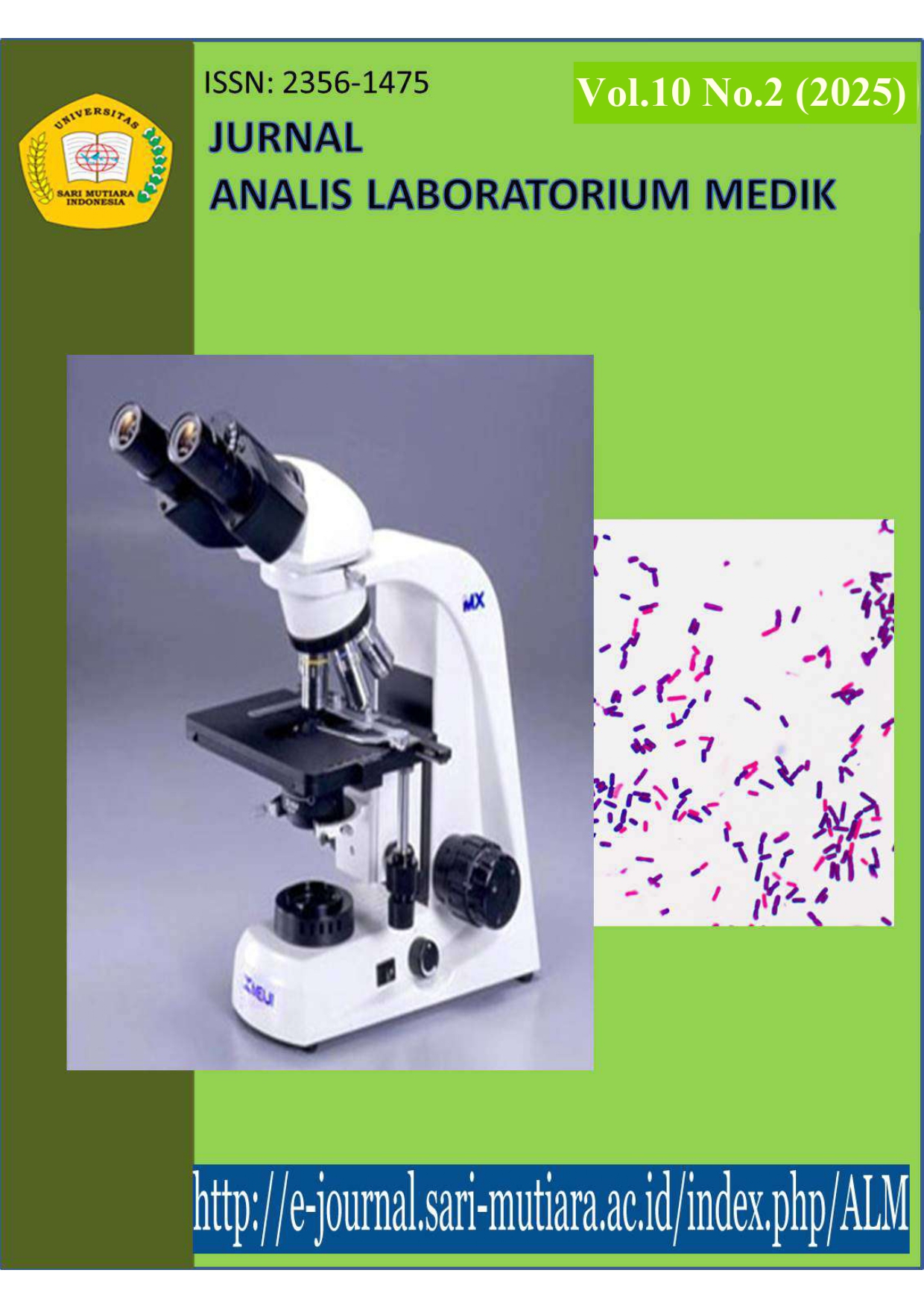					View Vol. 10 No. 2 (2025): JURNAL ANALIS LABORATORIUM MEDIK
				